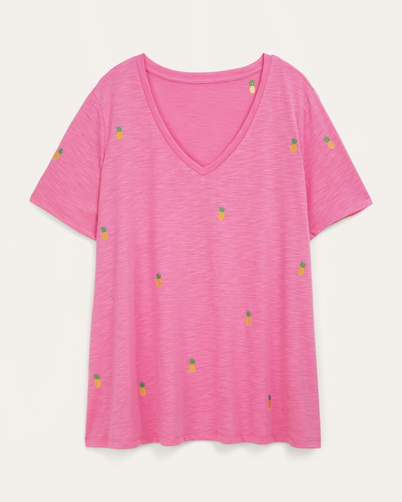 Front of plus size Kyle Embroidered Short Sleeve Tee by Meri Skye | Dia&Co | dia_product_style_image_id:202120
